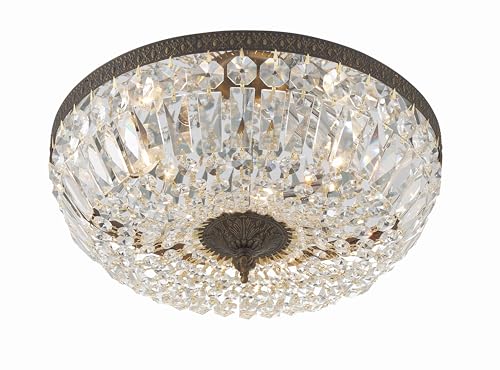 3 Light Spectra Crystal English Bronze Flush Mount
