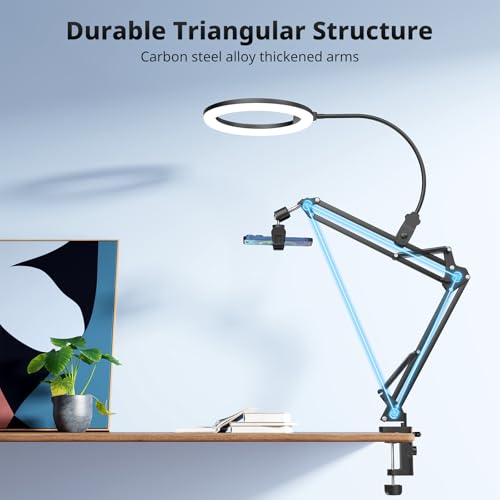 10" Ring Light with Overhead Phone Mount for Content Creation