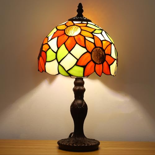 Tiffany Lamp Rose Flower Stained Glass Table Lamp for Bedroom