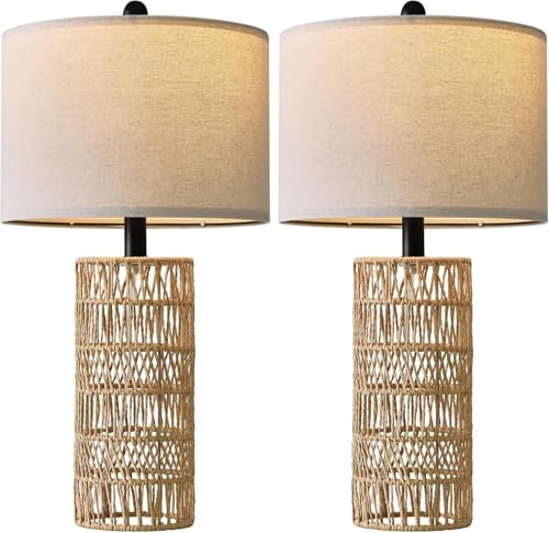 Boho Table Lamps Set of 2 for Living Room