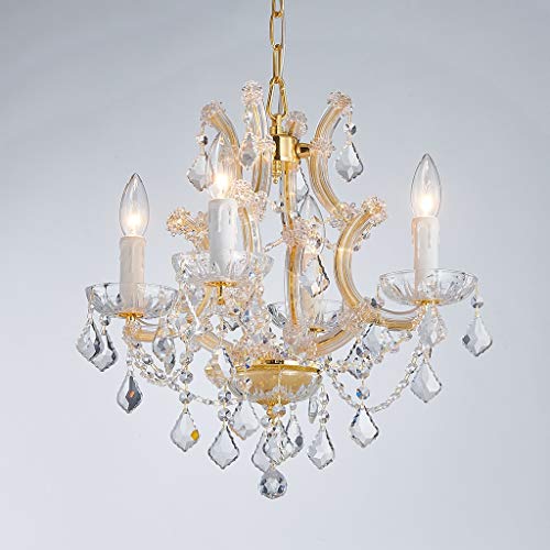 Saint Mossi 4 Light Crystal Maria Theresa Gold Chandelier Light Fixture