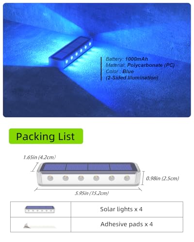 Blue Solar Step Lights (4 Count)