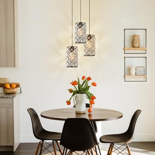 Modern Black Crystal Pendant Light Fixture