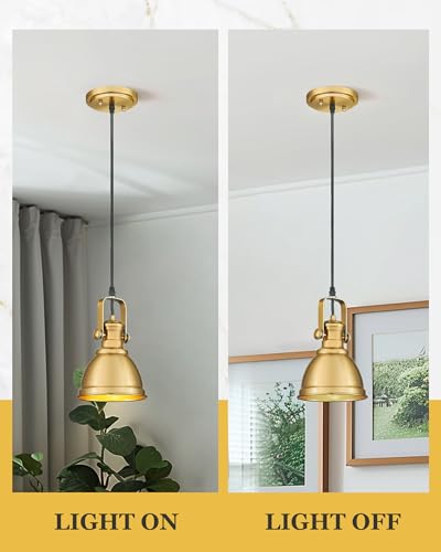 Brushed Gold Pendant Light for Kitchen Island