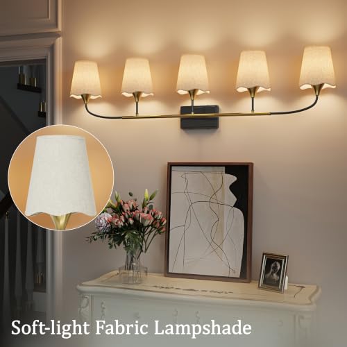 Bathroom Light Fixtures Over Mirror (Black Gold / 5 Light)