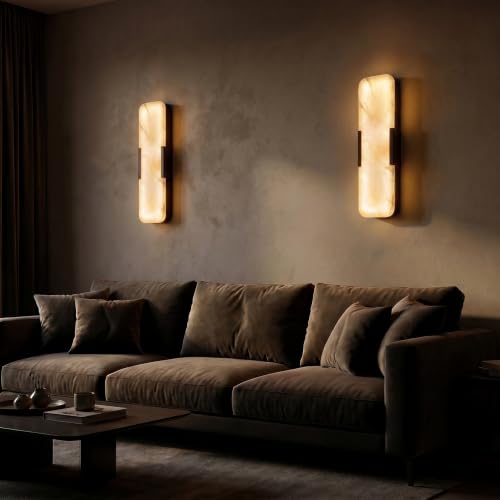 17.72”Natural Alabaster Marble Wall Sconce