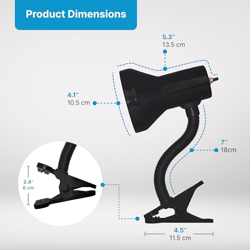 LED Clip on Desk Lamp with 360° Flexible Gooseneck (2 Count)