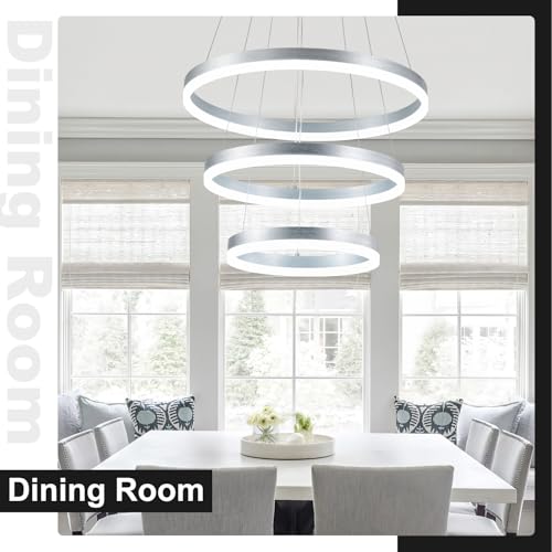Dimmable 3 Ring LED Chandelier