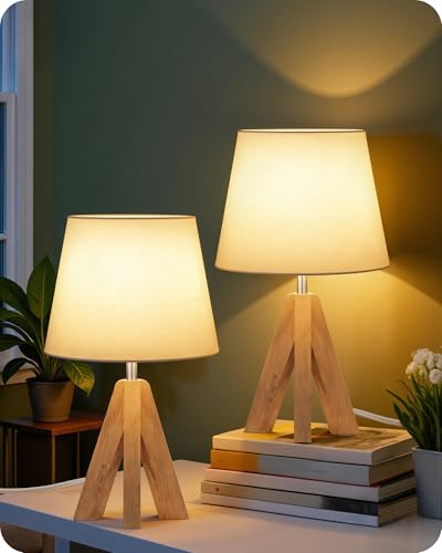 Wood Bedside Lamps Set of 2 (2 Count)