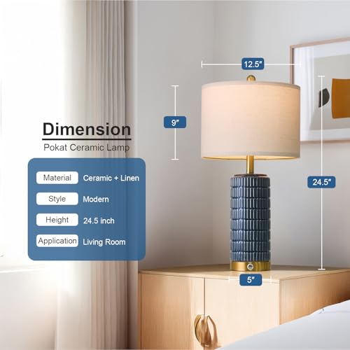 Touch Bedside Table Lamps with USB Ports for Bedroom