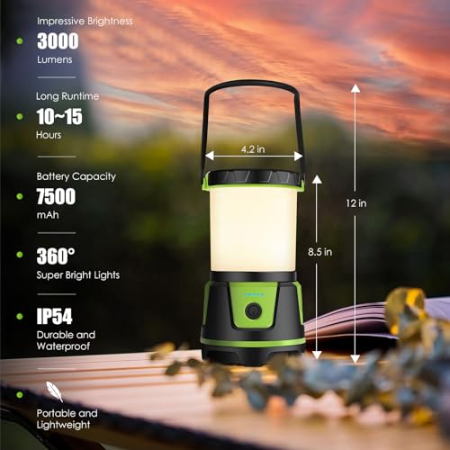 Rechargeable Emergency Lantern 3000 Lumens Camping Light