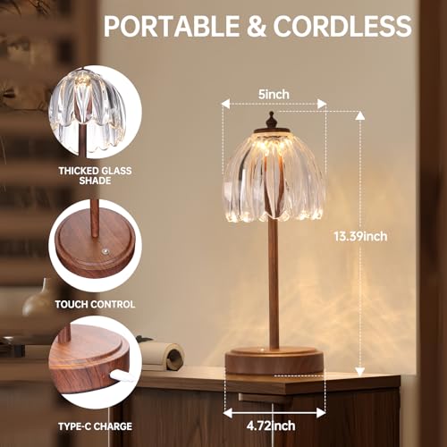 Tulip Table Lamp with 5200mAh Battery & Touch Control