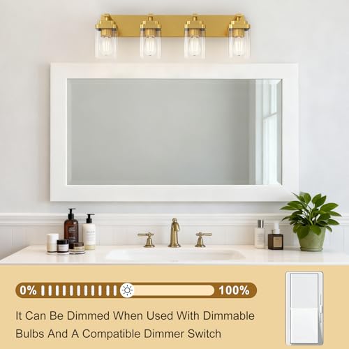 Brushed Gold Bathroom Light Fixtures