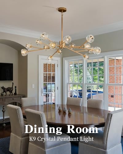 Gold Sputnik Chandeliers for Dining Room Light Fixture Over Table
