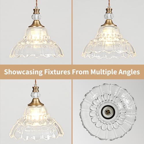 1 Piece Vintage Chandelier in Matte Antique Brass Finish with Flower (1-Light / Antique Brass)