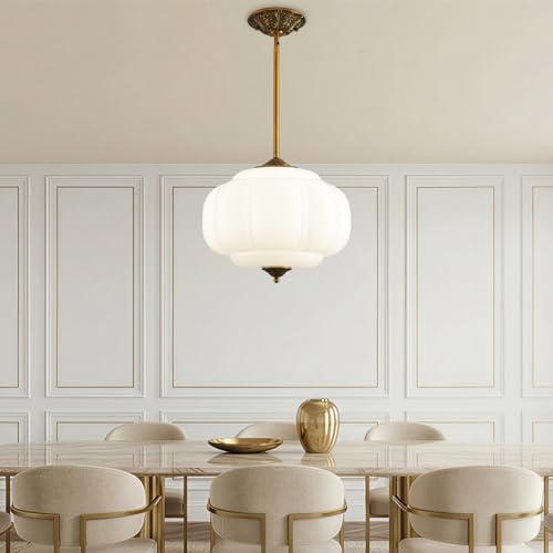 15 in White Milk Glass Ceiling Light Fixture