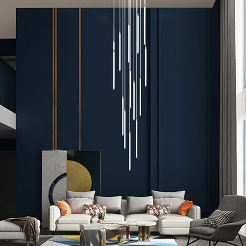 Modern 15 Light LED Chandelier for High Ceilings