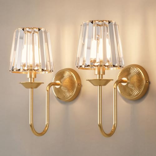 Gold Battery Operated Wall Sconces Set of Two