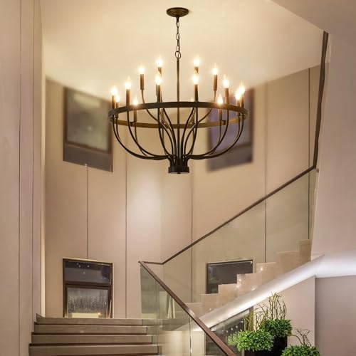 32 Inch Black Farmhouse Chandelier 18