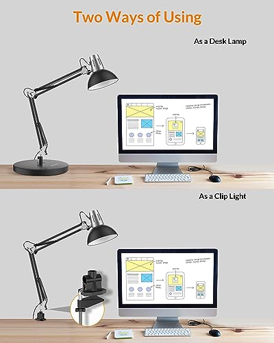Metal Adjustable Desk Lamp with Clamp