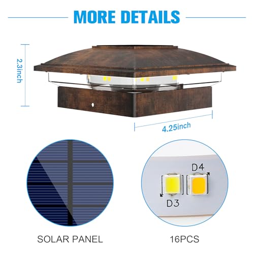 Brushed Copper Solar Post Cap Lights (16 Count)