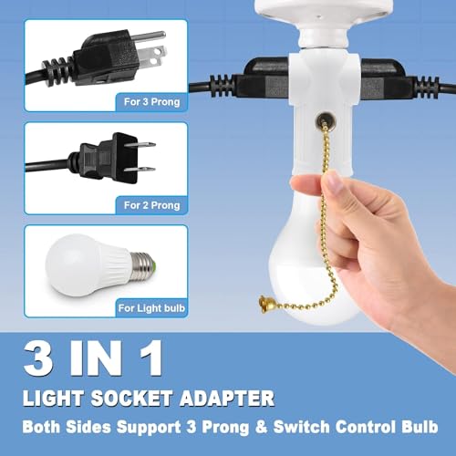 3Pcs Light Socket Outlet Adapter (3 Count)