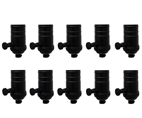 Vintage Turn Knob Dimmer Lamp Socket for Incandescent LED Bulbs (10 Count)