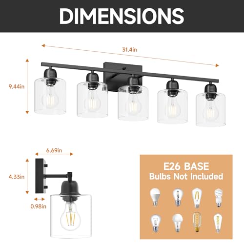 Modern 5 Light Bathroom Vanity Light