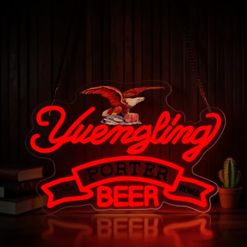 Yuenglin Neon Sign LED Beer Light for Home Bar Man Cave Wall Decor (red)