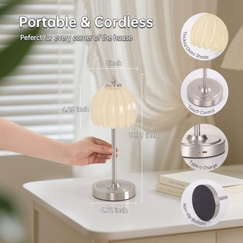 Tulip Table Lamp with 5200mAh Battery & Touch Control