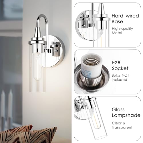 Chrome Wall Sconces Set of Two (2 Wall Sconces)