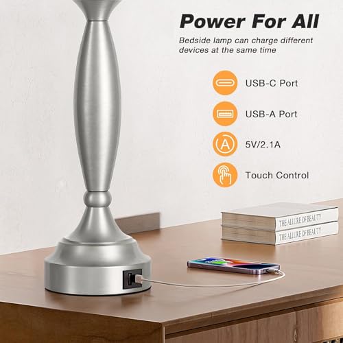 Bedroom Lamps for Nightstand (2 Count)