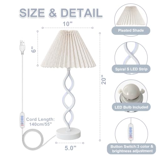 White Modern LED Table Lamp (White)