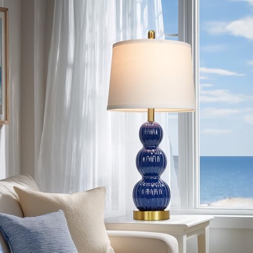 28" Navy Blue Table Lamps Set of 2 for Living Room (2 Count)