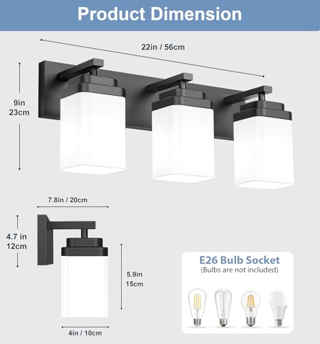 Matte Black Bathroom Light Fixtures