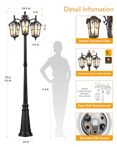 Outdoor Post Lights Dusk to Dawn