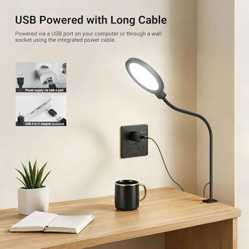 Entry Level Version 5" Edge Lit Streaming Light with Desk Clamp Stand