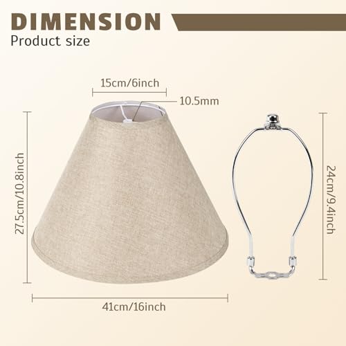 16 Inch Tan Linen Lamp Shades (2 Count)