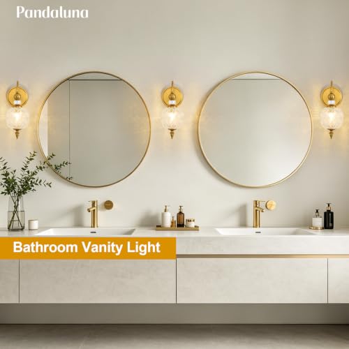 Vintage 1 Light Bathroom Vanity Light Wall Sconces (Antique Gold & Clear / 1-Light)