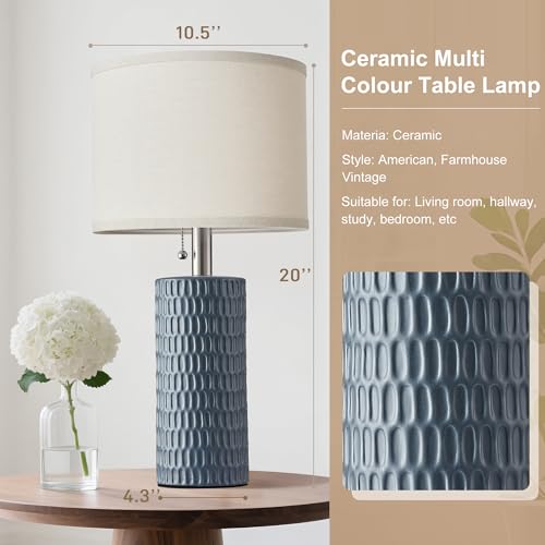 20.5" Modern Ceramic Table Lamps for Bedroom Set of 2 (2 Count)