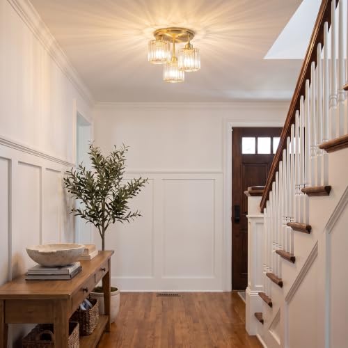 13" Crystal Semi Flush Mount Ceiling Light