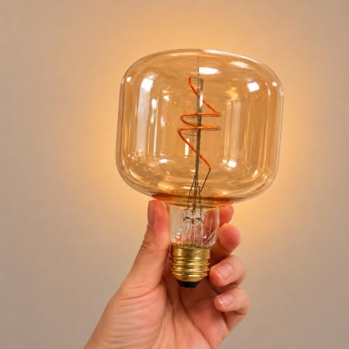 Large Amber Glass Edison LED Dimmable 2200K Vintage E26 5W