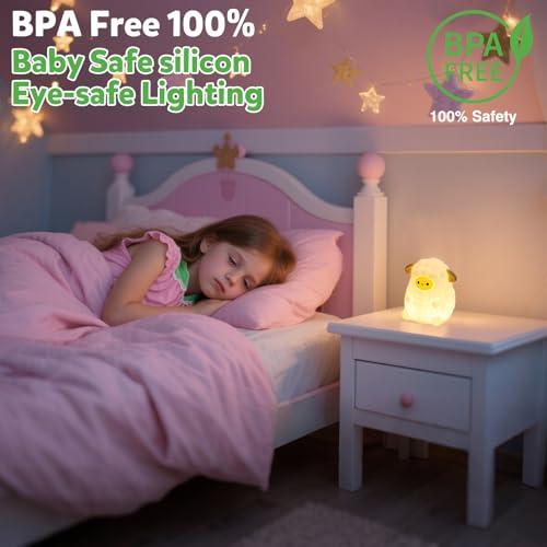 Cute White Sheep Night Light for Kids