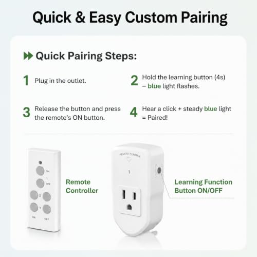 Wireless Remote Control Outlet Electrical Switch for Lights