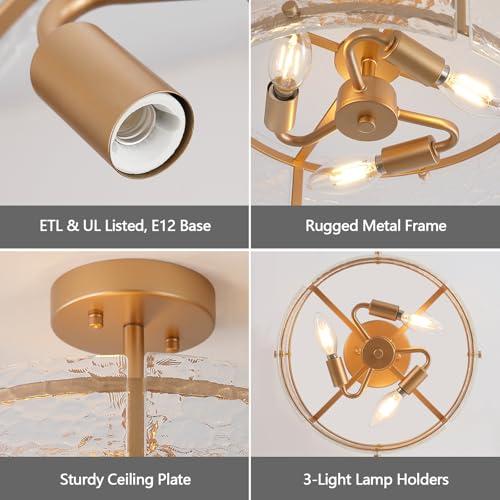Gold Semi Flush Mount Ceiling Light