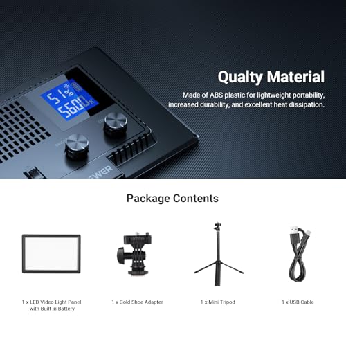 Basics 9" LED Light Panel with Desk Tripod Stand