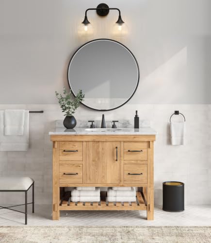 Vintage Vanity Light Matte Black 2 Lights Sconce