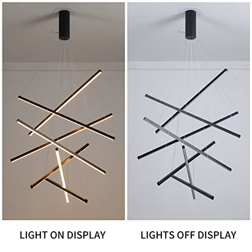 Modern LED Chandeliers Dimmable Pendant Light Fixture 7 Lights for High Ceiling Living Room Dining Room Staircase Restaurant Sputnik Floating Sculptural Art Hanging Lamp