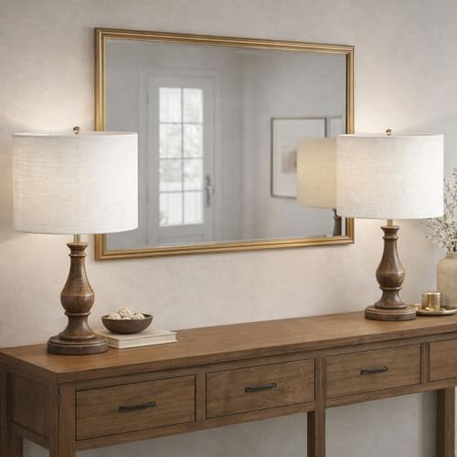 White 13" Drum Lamp Shades Set of 2 with Harps (2 Count)
