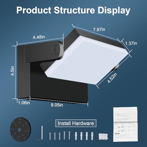 60W LED Outdoor Wall Lights 360° Rotatable Flood Lights 4Pack